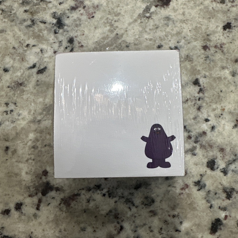 McDonald's Grimace Post-It Notes Pad Half Cube - NEW